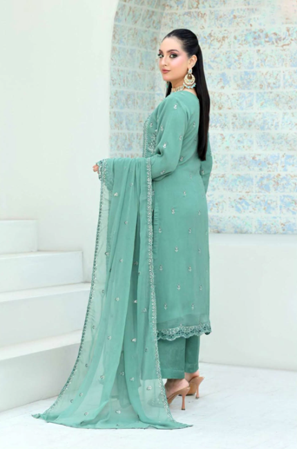 Luxury shifoon  Embroidered  with timeless elegance